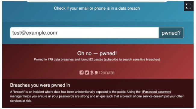 Breaches you were pwned in